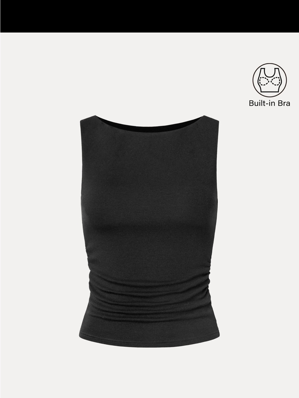 OGL Black Built-In Bra Tank Top for Women